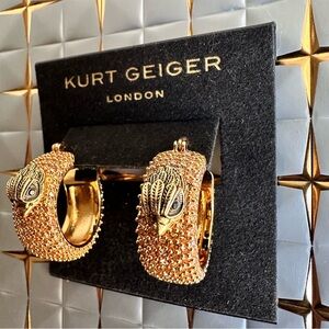 Kurt Geiger Gold Earrings with Black Detailing